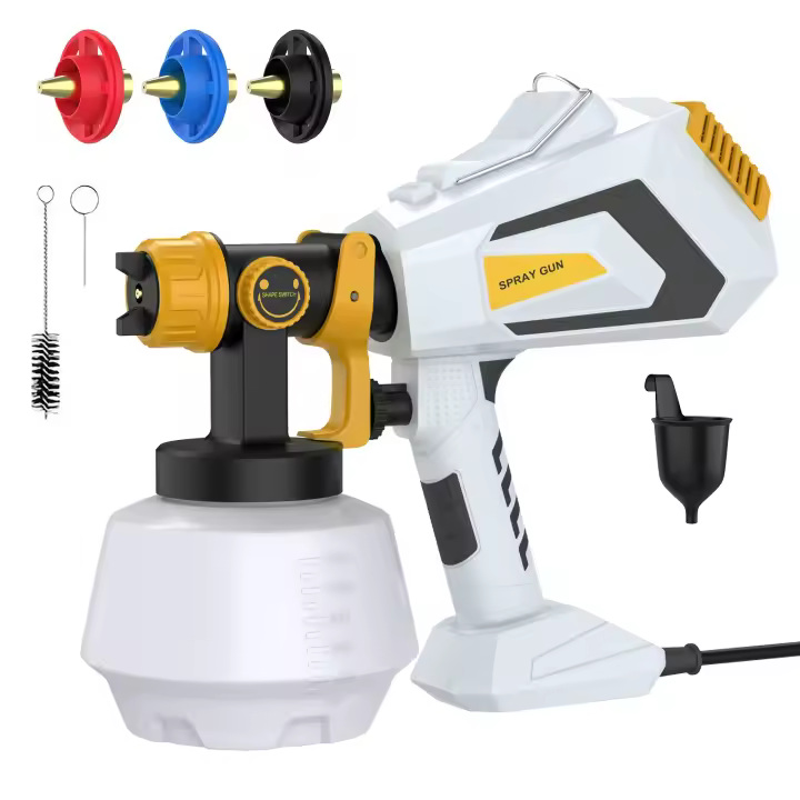 PISTOLA DE PULVERIZACIÓN eléctrica para el hogar, pulverizador de pintura HVLP para muebles de coche, aerógrafo con revestimiento de acero, 1200ML, 110V/220V, 1800W - 1