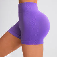 Pantalones De Yoga Para Mujer Cintura Alta Transpirables Levantamiento De Glúteos Ejercicio Abdominal Shorts Sin Costuras - details 5