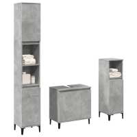 vidaXL Set muebles de baño 2 piezas madera contrachapada gris hormigón - details 0