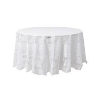 Mantel Redondo De 180cm Blanco Con Bordado De Mariposa Para Bodas Y Eventos Decoración De Mesa De Hotel Y Banquete - details 1