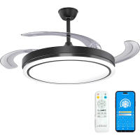 Ventilador de Techo Moderno 66W con 4 Aspas Retráctiles, Luz LED 36W, Motor DC 30W, 6 Velocidades, 3CCT, Control Remoto Ostark-LEDUNI - details 7