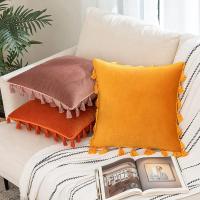 Fundas Para Cojines Negros Con Borlas Hechas a Mano 30x50cm 45x45cm 50x50cm De Velours Sólido Para Sofá Sala De Estar Dormitorio - details 12