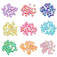 50/100Pcs Cuentas De Corazón Acrílicas De Color AB 9mm Para DIY Pulseras Collares Joyería Herrajes Suministros - details 0