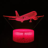 Lámpara De Noche De Avión 3D Iluminación LED Táctil USB Decoración Para Habitación Regalo De Cumpleaños Y Navidad Para Niños Boys - details 7