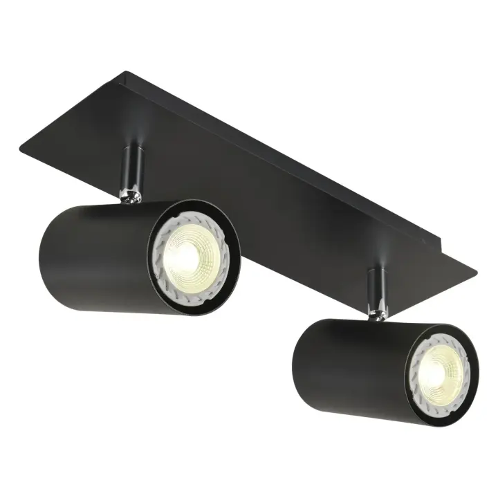 Foco 2 Luces Negro GU10 Adara LÚZETE - Iluminación Personalizada - 1