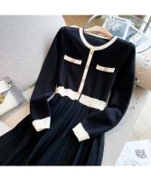 Vestido De Punto Largo Con Cuello Redondo Y Bolsillos Estilizado Alto A-line Para Mujer Vestido De Suéter De Otoño E Invierno Nuevo 2024 - details 12