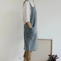 Delantal De Denim Para Mujer Estilo Coreano Hecho De Algodón Y Lona Sin Mangas Adecuado Para Cocinar Hornear Jardín Y Limpieza Del Hogar - details 2