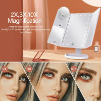 Espejo De Maquillaje Con Iluminación Inteligente Y Táctil Triple Pila Estándar De Escritorio LED Para Amplificar El Brillo - details 2