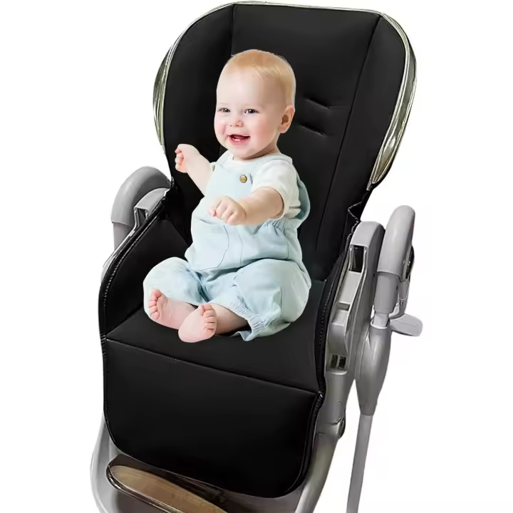 Cojín de piel sintética para silla alta, funda para silla alta, cojín de repuesto para silla de bebé para comedor, funda de asiento para silla alta, protector contra derrames y migas, silla de comedor para niños para el hogar, viajes - 1