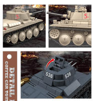 Modelo De Tanque Militar De La Segunda Guerra Mundial En Bloques De Construcción Clásico Vehículo Ligero Armado Juguetes Para Niños Regalos De Navidad - details 4