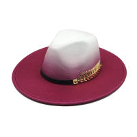 Gorro De Paja Gradiente De Otoño E Invierno Para Hombres Y Mujeres Gorro Fedora Clásico Con Pico Ancho Gorro De Paja Imitación Lana Cloche Para Mujer - details 9