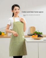 Delantal De Lino Estampado Japonés Sin Mangas Con Ajuste En El Cuello Para Cocina Jardín Uso Doméstico Resistente Al Desgaste - details 0