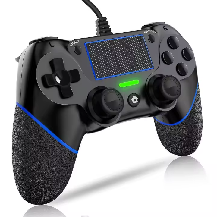 Wired Controller for PC with Double Vibration and Motion Motors, Compatible with PS4 and Windows 11/10/8/7 - 1