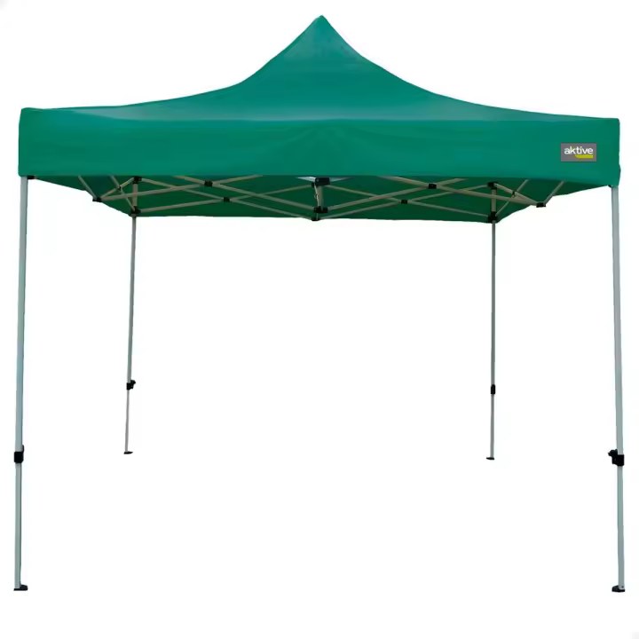 Cenador Aktive Plegable Altura ajustable Acero Poliéster 420D Oxford Verde 300 x 320 x 300 cm - 1