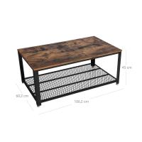 Mesa de centro industrial, elegancia vintage con toque de hierro, ideal para decoración y funcionalidad en tu hogar, 106x60x45 cm - details 5
