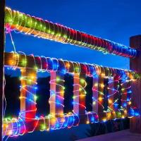 Luz De Cuerda Solar Exterior 12m Con 100 LED 8 Modos Luces De Navidad Para Jardín Piscina Patio Valla Decoración De Año Nuevo - details 3