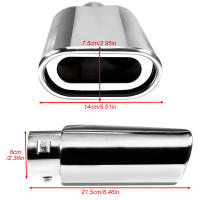 Tubo De Escape Rectangular Cromado De Acero Inoxidable 1/2Pcs Inlet 2.36" Outlet 5.5" Long Para Automóviles Accesorios De Coche - details 4