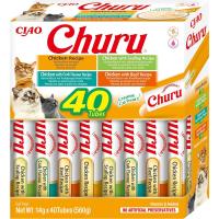INABA Churu Box - Premios para Gatos - Snacks Saludables a Base de Atún, Varios Sabores - Textura Cremosa - Sin Cereales, Conservantes, Colorantes - 40x14g - details 1