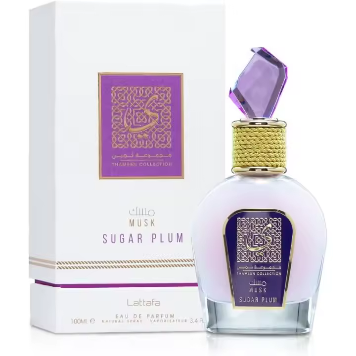 Lattafa Musk Sugar Plum Eau de Parfum Unisex 100 ml - Fragancia Dulce y Almizclada con Notas de Ciruela y Jazmín - 1