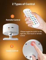 Lámpara De Pared LED Recargable Con Control Táctil Y Remoto IR Rotación 360° Luz Nocturna Portátil Para Lado Del Cama Dormitorio Lectura - details 5