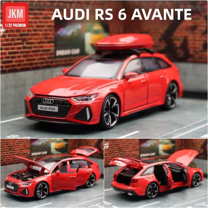 Coche De Viaje Audi RS6 Avant 1:32 JKM Miniatura Modelo Metálico Super Deportivo Para Niños Regalo Para Niño Juguete Diecast - 1