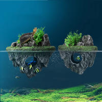 Decoración Creativa Para Acuario Piedra Flotante Isla Flotante Plantas Simuladas Cavernas Adornos Accesorios De Acuario Resina - details 3