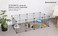 SONGMICS Jaula para Mascotas, Valla Metálica para Hámster, Conejitos, Parque de Mascotas en Bricolaje, para Animalitos, Negro/Blanco - details 0