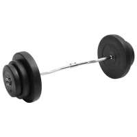vidaXL Mancuerna con Barra Curvada y Cuatro Discos Pesas de Musculación Peso 30 kg, 60 kg, 90 kg - details 1