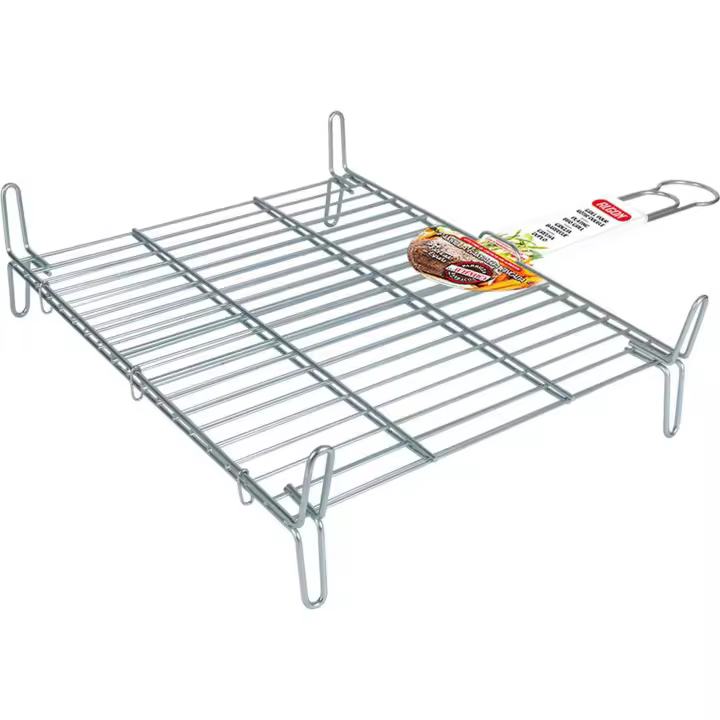ALGON - PARRILLA BARBACOA 40X45CM DOBLE ZINCADA - Parrilla Barbacoa Resistente y Duradera - Parrilla Barbacoa Fácil de Limpiar y Mantener - Parrilla Barbacoa Versátil para Uso en Exteriores - Parrilla Barbacoa Portátil y Compacta - 1