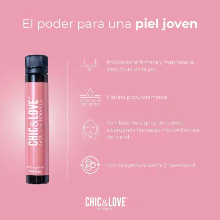 Elixir 360º Skin Formula COLÁGENO Y ELASTINA BENEFICIOS Mejora la salud articular, muscular y circulatoria Fórmula anti-aging para combatir los signos de la edad Aporta luminosidad y sensación de confor - 1