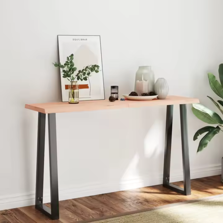 vidaXL Tablero de mesa madera maciza borde natural 160x40x(2-6) cm - 1