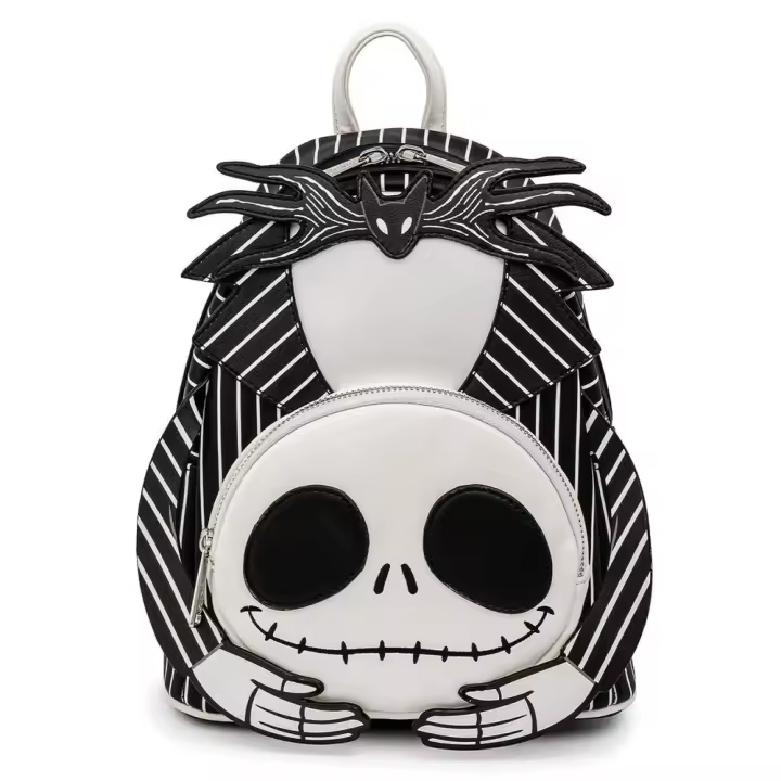 Mochila Jack Skellington Pesadilla Antes de Navidad Disney Loungefly 26cm. Mochila ergonómica con amplio espacio. Diseño resistente y versátil para llevar tus pertenencias con estilo. - 1