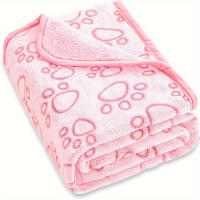 Manta Para Mascotas De Alta Calidad Suave Y Fluffy Con Estampado De Patas Para Perros Y Gatos Cómoda Y Cálida Manta Para Animales De Compañía - details 0