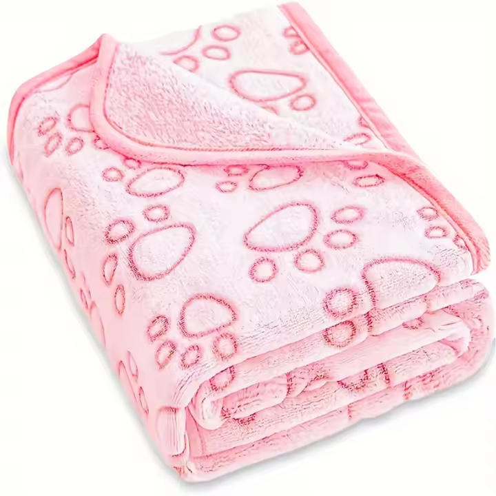 Manta Para Mascotas De Alta Calidad Suave Y Fluffy Con Estampado De Patas Para Perros Y Gatos Cómoda Y Cálida Manta Para Animales De Compañía - 1