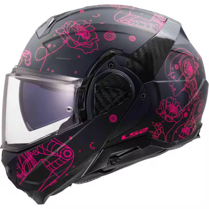 Casco modular LS2 FF910 Advant II Sofia - Negro Mate Rosa - 1