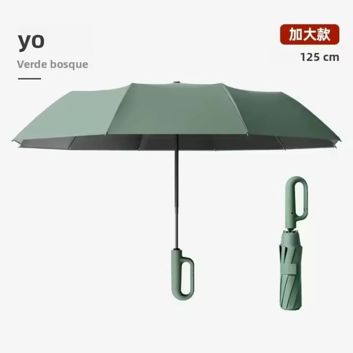 Paraguas Automático De 125CM Para Hombres Y Mujeres Con Diseño De Hebilla Resistente Al Viento Y UV Protección Solar Plegable Grande Para Adultos - 1