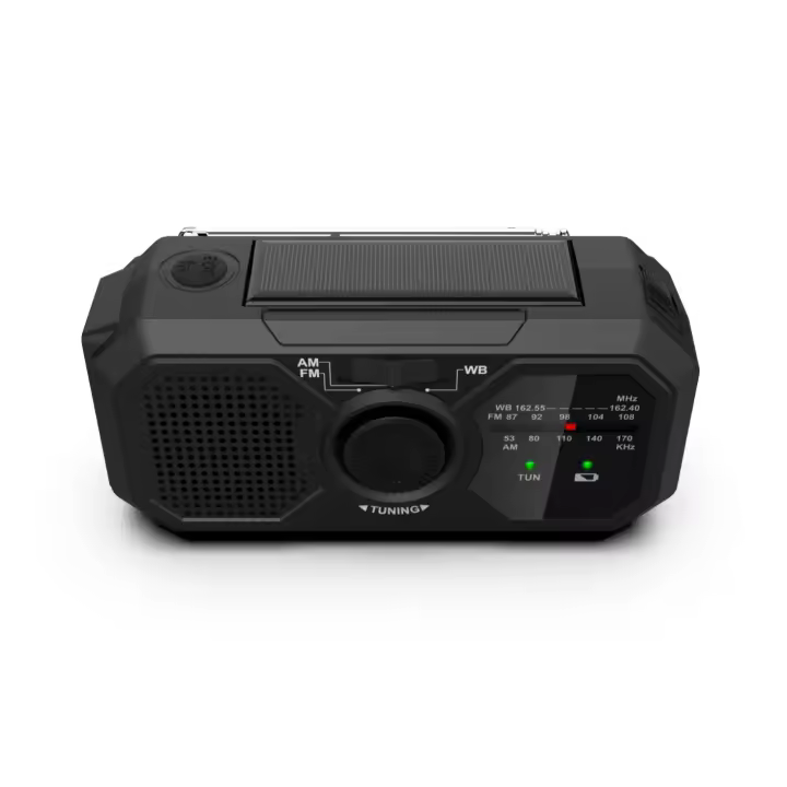 Radio de iluminación con manivela manual, duración, Alimentación por Energía Solar, para supervivencia al Aire Libre y Camping,Radio de Cuerda recargable por USB, Carga Móvil, Radio FM, Indoor LED - 1