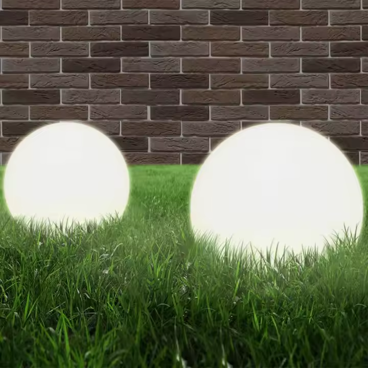 vidaXL Juego de lámparas de bola LED 2 piezas esféricas 20 cm PMMA - 1