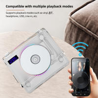 Reproductor De CD Multifuncional Retro Con Altavoz Bluetooth Inalámbrico Y Radio FM Luz De Ambiente Colorida Con Control Remoto Para Hogar - details 4