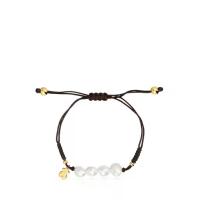 TAOS de Plata 925 con Perlas y Oso Dorado Pulsera de cuero - details 1