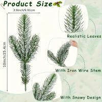 Guirnalda De Ramas De Pino Artificial Verde Para Navidad Decoración De Casa Falsas Plantas Verdes Estilo Nieve Cubierta DIY De Navidad - details 4
