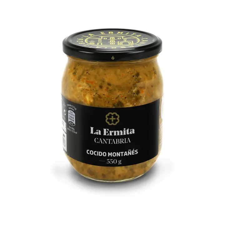LA ERMITA Cocido Montañés – Receta Cántabra con Alubias y Compango, Sin Gluten, 550 g - 1