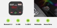 Vieta Pro Transmisor FM Bluetooth Coche. Adaptador para automóvil [Sonido de graves HiFi] [Carga rápida] Radio inalámbrica Adaptador de música Pantalla LED Soporte para llamadas manos libres Unidad USB - details 0