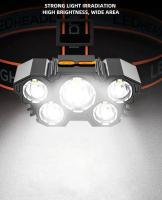 Luz De Pesca Exterior Impermeable Con Cinco Cabezas LED Recargable Por USB Luz De Mano Ultra Brillante Para Exteriores - details 2