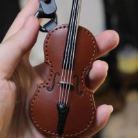Llavero De Cuero Creativo Con Violín Y Cello Para Amantes De La Música Llavero De Instrumentos Musicales Miniatura Colgante De Violín Europeo - details 3