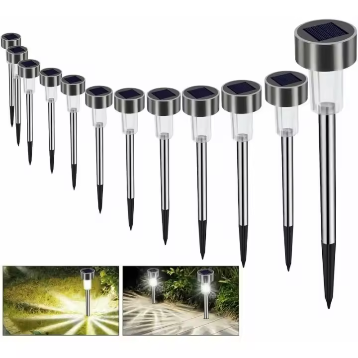 Lámpara Solar de Jardín SSITO con 12 Piezas - Ideal para Caminos y Césped - 1