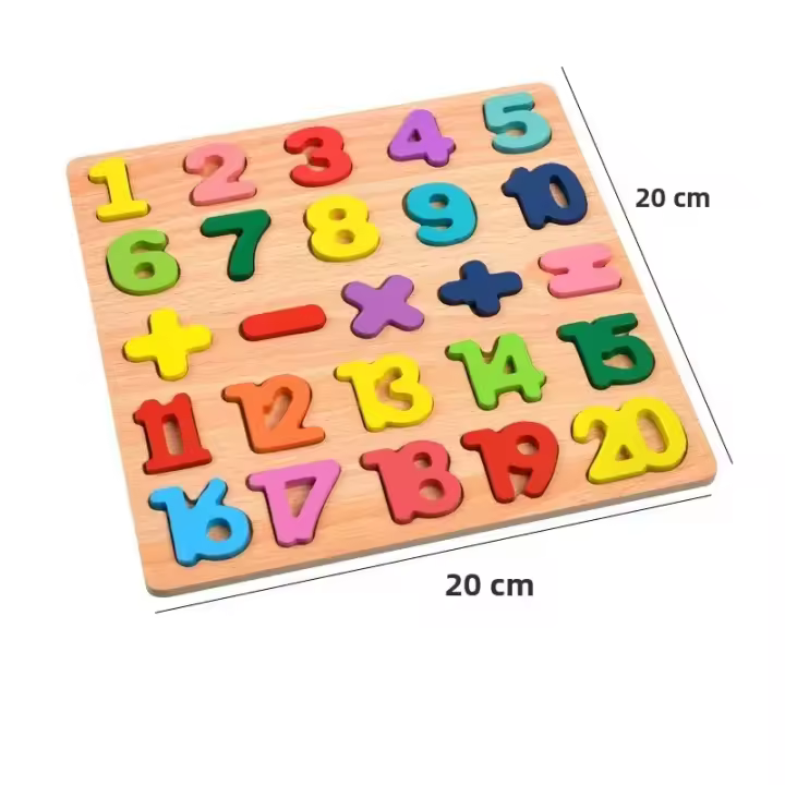 Puzzle De Madera 3D Para Niños Juego Educativo De Letras Y Números Tangram Tablero De Aprendizaje Mano Grabación Juguete Cognitivo - 1
