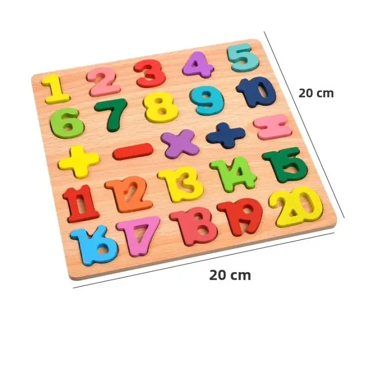Puzzle De Madera 3D Para Niños Juego Educativo De Letras Y Números Tangram Tablero De Aprendizaje Mano Grabación Juguete Cognitivo - 1
