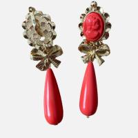 Pendientes largos de flamenca para mujer, calabazas corales, forma de lágrima, cierre de seguridad de Le Côté Chic - details 1