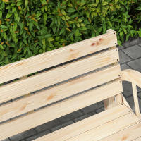Banco de Jardín 2 plazas, Bancos, Bancos de Madera, Banco de Parque estilo Casa de Campo con reposabrazos, Capacidad de carga hasta 240 kg, Abete, Natural - details 0